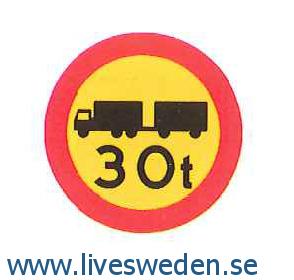 ممنوع مرور العربات ومجوعة العربات التي يزيد وزنها الكلي عن ذلك الوزن المبين في الشاخصة