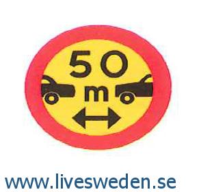 اقل مسافة مسموح بها بين عربتين تستعمل هذه الشاخصة عند الجسور المناطق المزدحمة وخاصة في الطرق الثلجية